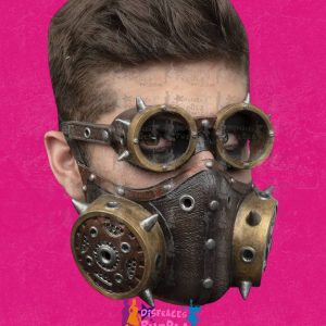 Antigas Steampunk Muzzle and Glasses Máscara Delux Látex