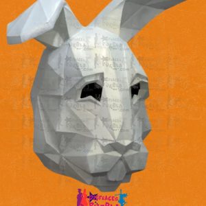 Conejo Low Poly Bunny Máscara Delux Látex