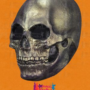 Parka Skull Metalic Gold Máscara Delux Látex