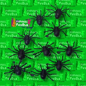 Araña Negra Chica Plástico Paquete de 10