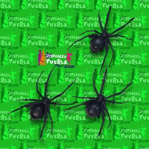 Araña Negra Grande Plástico Paquete de 3