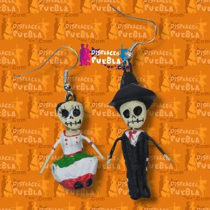 Aretes Barro China Poblana y Charro