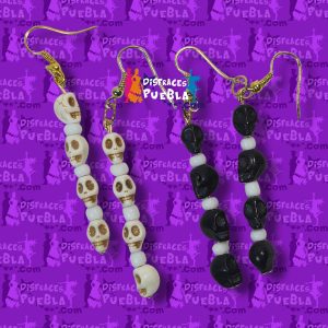 Aretes Cráneo 4 Piedras Minis