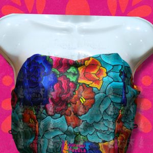 Corset Floreado Azul Adulta -Venta-