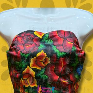 Corset  Floreado Negro Adulta -Venta-