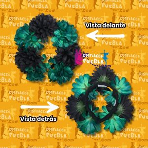 Diadema Negra con 7 Flores