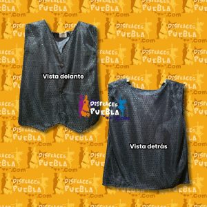 Chaleco Lentejuela Color Negro para Adulto