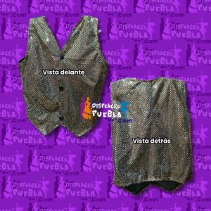 Chaleco Lentejuela Color Oro para Adulto